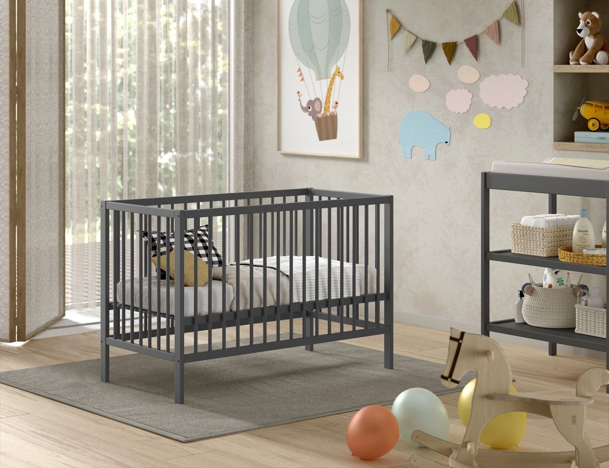 VIPACK - Lit Bébé DINO 60x120cm Anthracite
