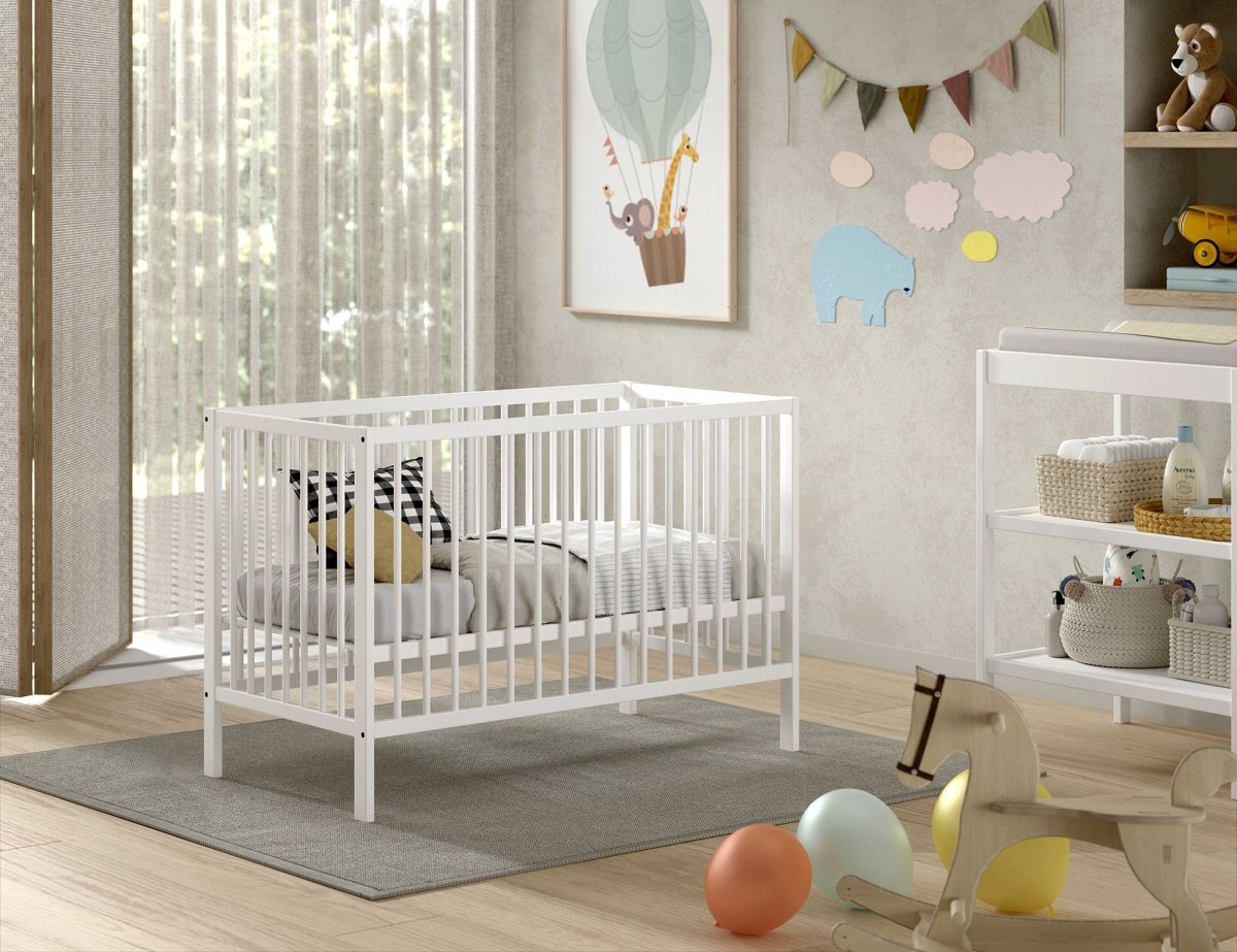 VIPACK - Lit Bébé DINO 60x120cm Blanc