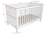 VIPACK-Lit Bébé Évolutif Eva – 70 x 140 Cm – Blanc