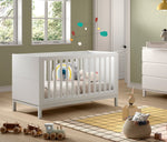 VIPACK-Lit Bébé Évolutif Eva – 70 x 140 Cm – Blanc