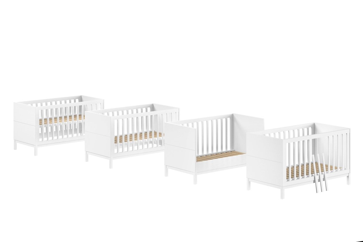 VIPACK-Lit Bébé Évolutif Eva – 70 x 140 Cm – Blanc