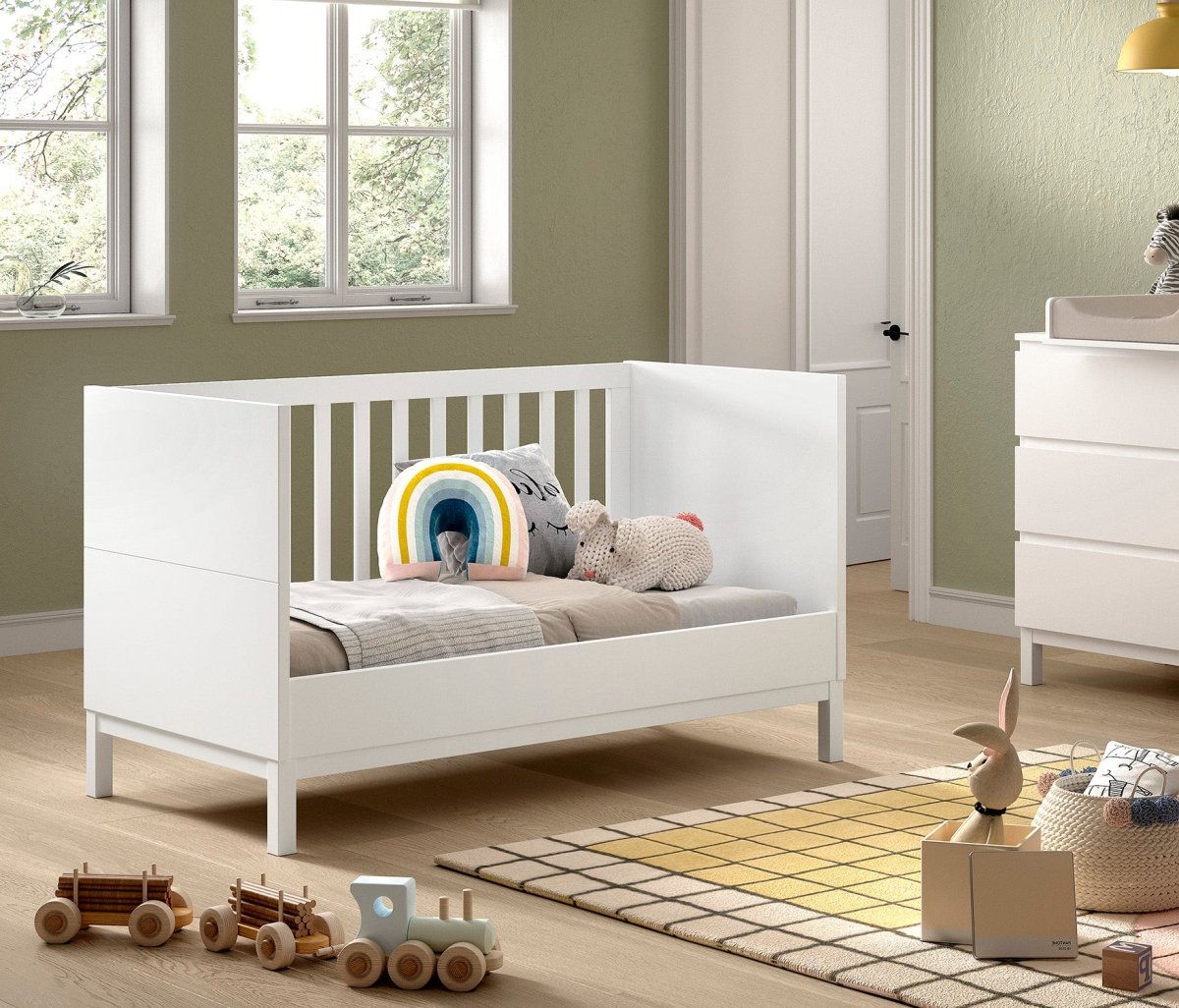 VIPACK-Lit Bébé Évolutif Eva – 70 x 140 Cm – Blanc