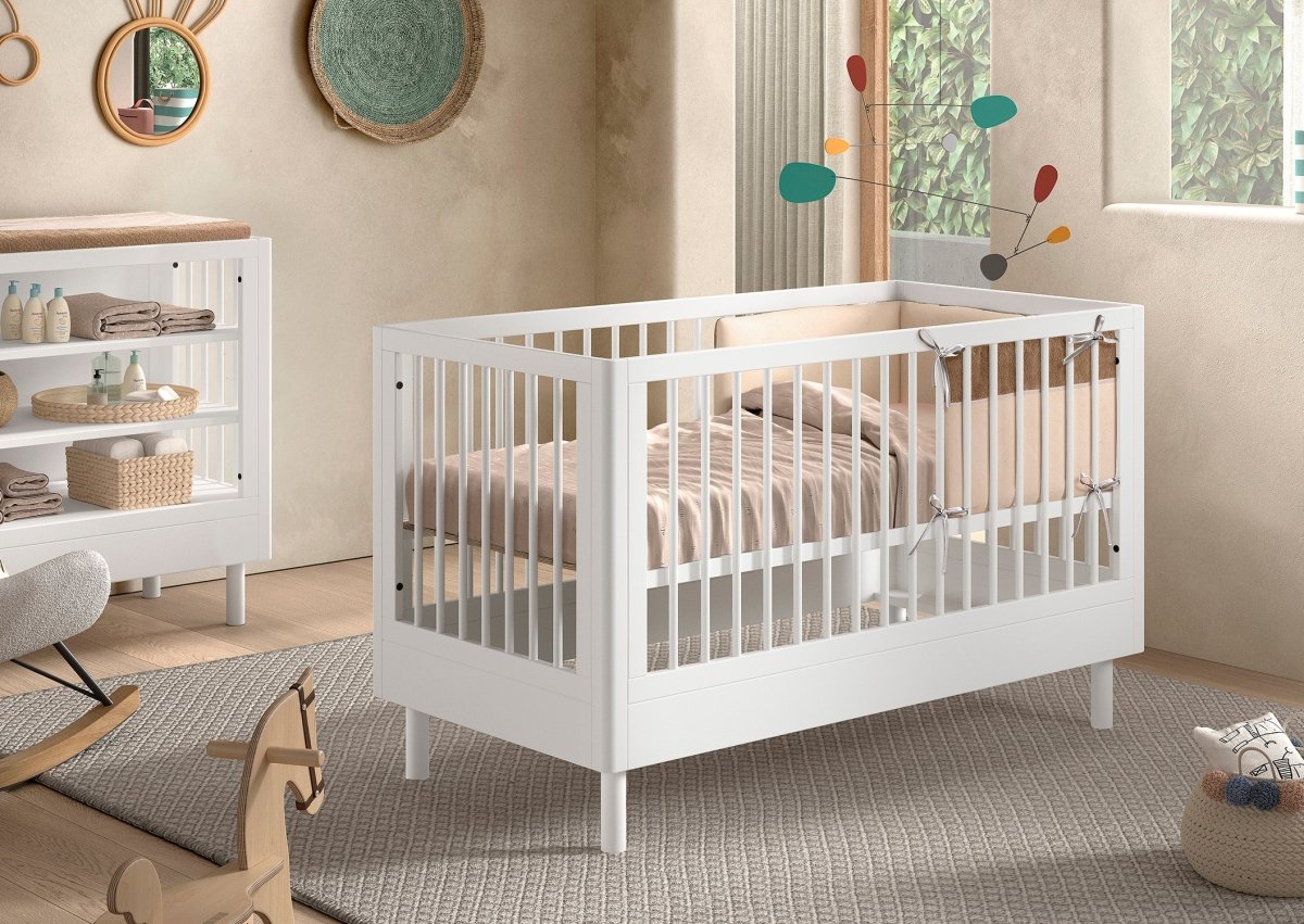 VIPACK-Lit Bébé Évolutif Forrest – 70 x 140 Cm – En Hêtre Blanc