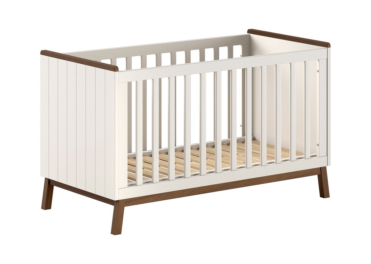VIPACK-Lit Bébé Évolutif Sezane – 70 x 140 Cm – Argile Et Noyer
