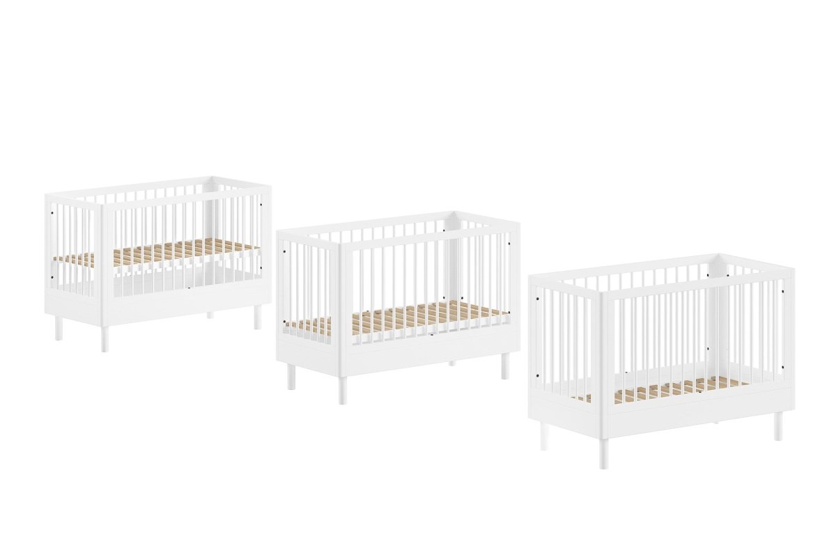 VIPACK-Lit Bébé Forrest – 60 x 120 Cm – En Hêtre Blanc