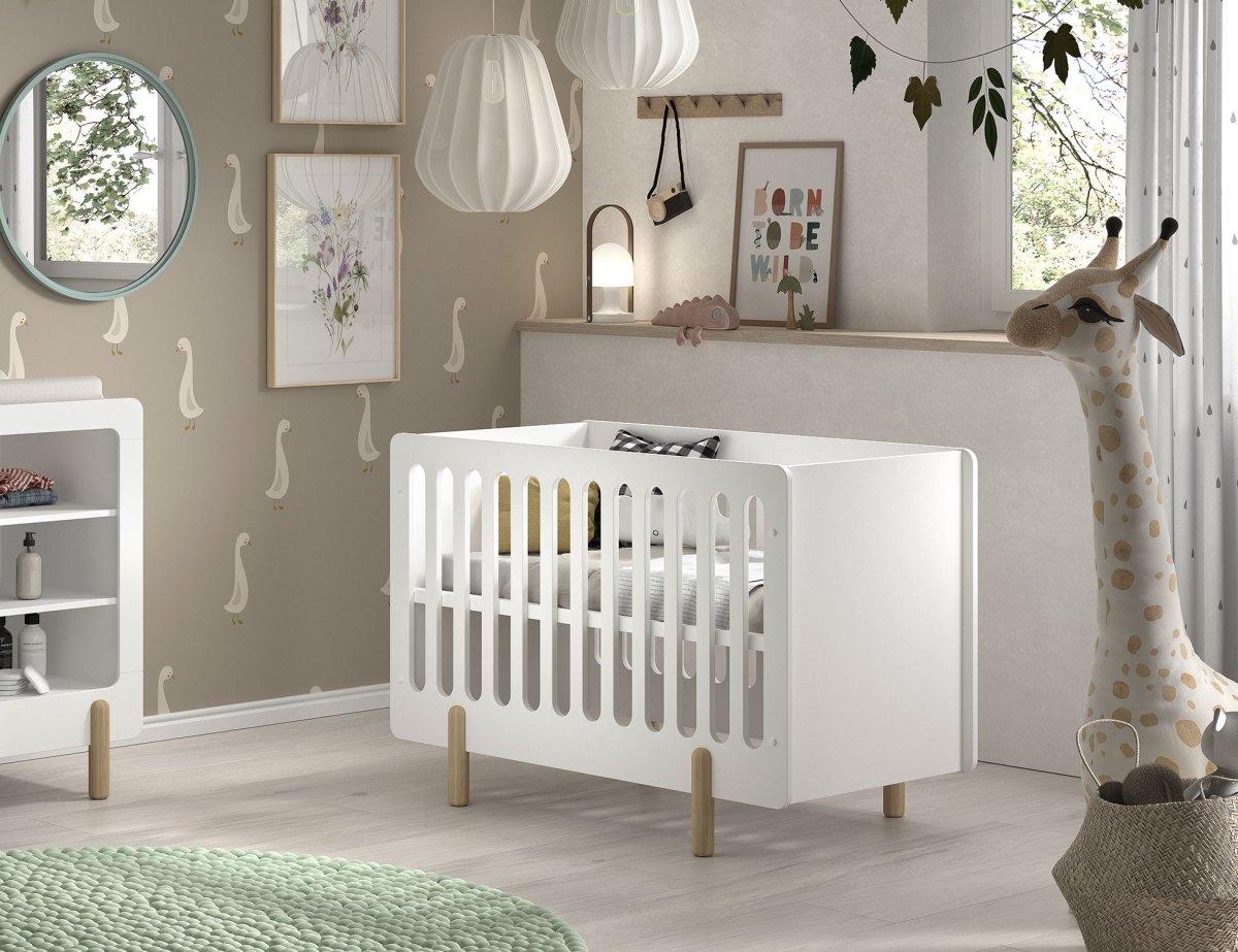 VIPACK - Lit Bébé SMILE 60x120cm Blanc