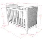 VIPACK-Lit Bébé Woods – 60 x 120 Cm – En Chêne Et Rotin
