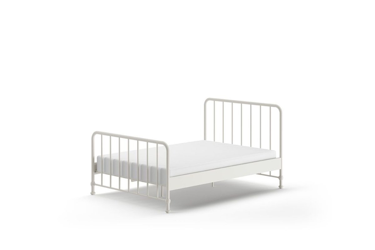 VIPACK - Lit BRONXX 140 X 200 cm Blanc