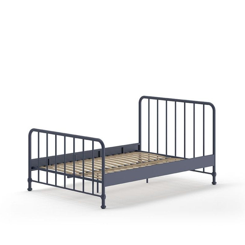 VIPACK - Lit BRONXX 140 X 200 cm Denim Bleu