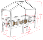 VIPACK-Lit Cabane Avec Échelle Forrest – 90 x 200 Cm – En Chêne