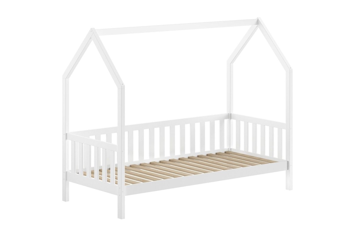 VIPACK - Lit CABANE Avec Grille 90 X 200 cm Blanc