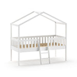 VIPACK - Lit Cabane DALLAS Avec Échelle 90x200cm Blanc
