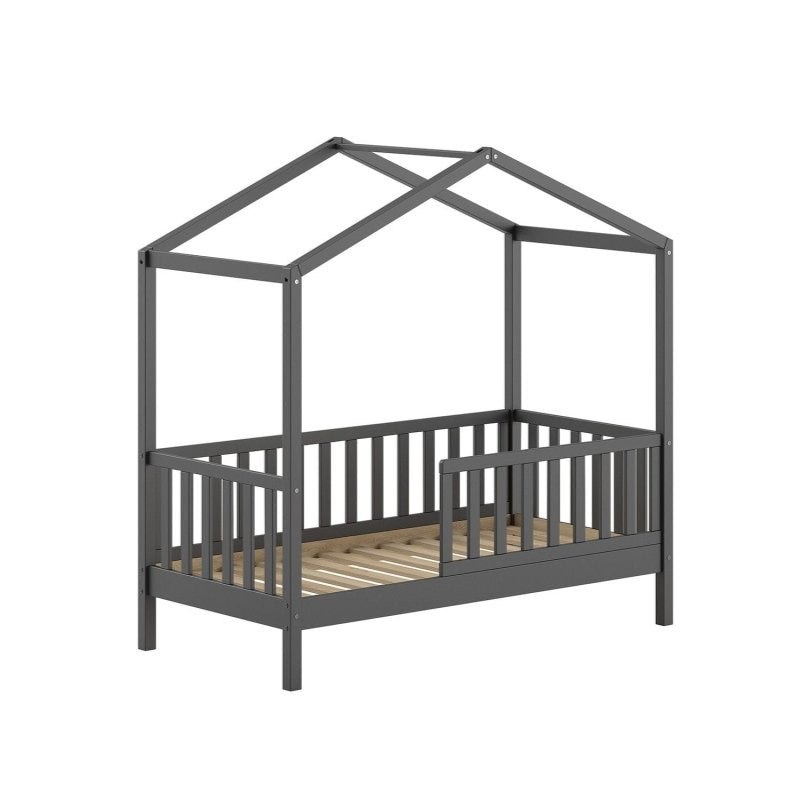 VIPACK - Lit Cabane Junior DALLAS 70x140cm Anthracite