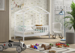 VIPACK - Lit Cabane Junior DALLAS 70x140cm Blanc
