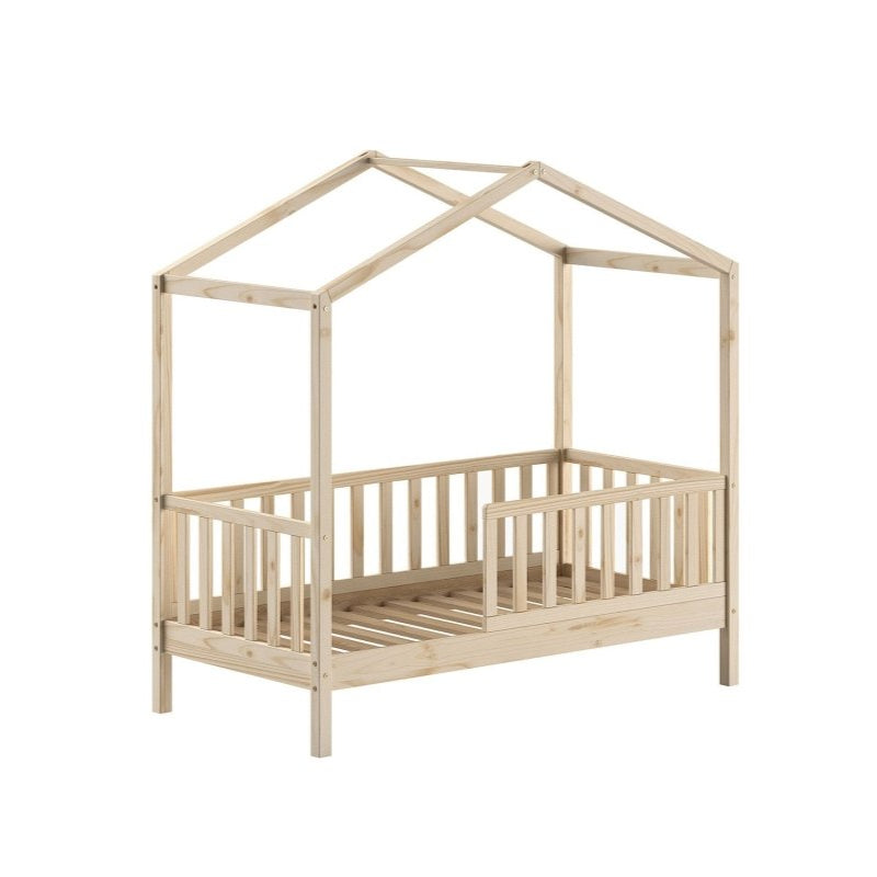 VIPACK - Lit Cabane Junior DALLAS 70x140cm Naturel