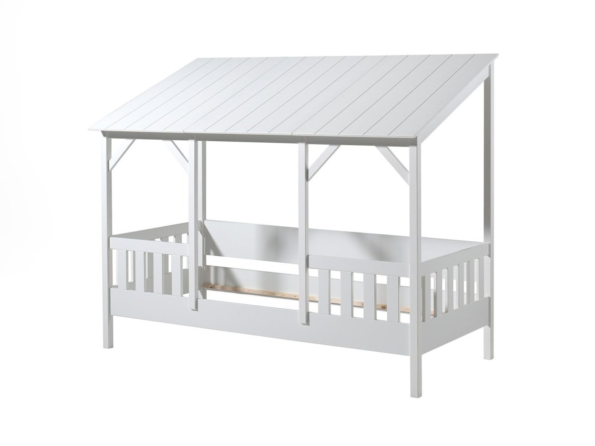 VIPACK - Lit Cabane(03) HOUSEBED 90x200cm Toit Blanc