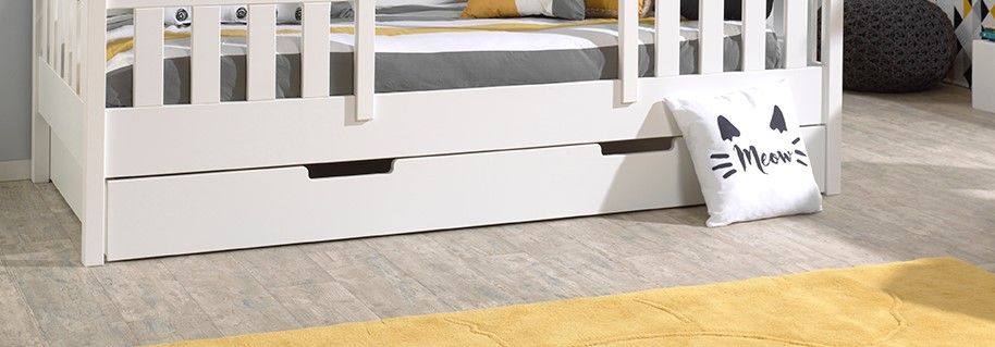 VIPACK - Lit Cabane(03) HOUSEBED 90x200cm Toit Blanc