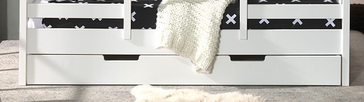 VIPACK - Lit Cabane(03) HOUSEBED 90x200cm Toit Blanc