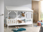 VIPACK - Lit Cabane(03) HOUSEBED 90x200cm Toit Blanc