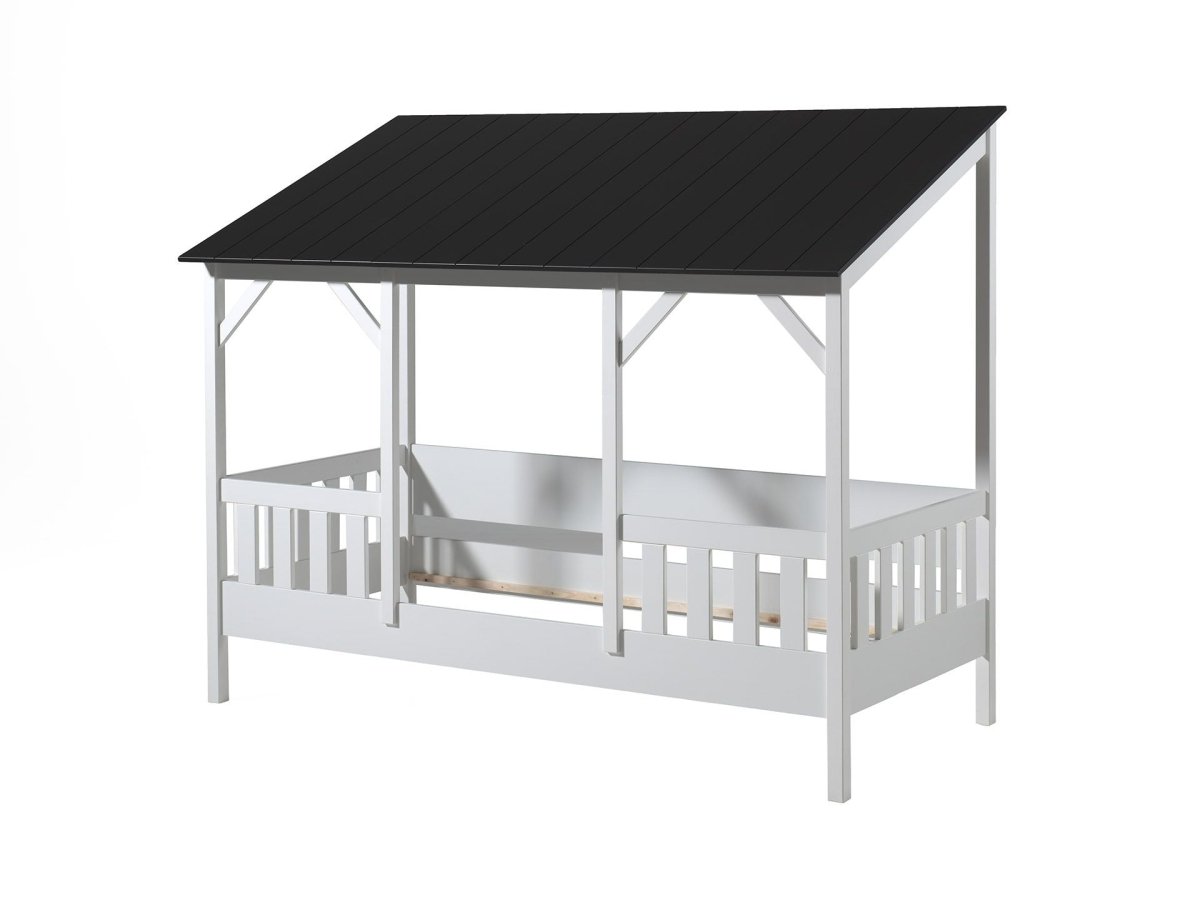 VIPACK-Lit Cabane(03) HOUSEBED 90x200cm Toit Noir