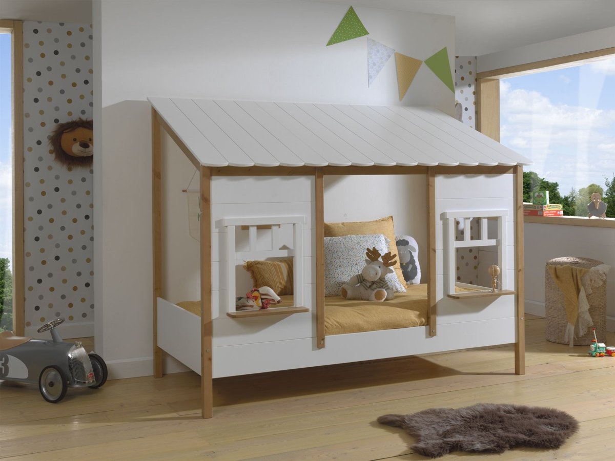VIPACK - Lit Cabane(05) HOUSEBED 90x200cm Blanc - Les Petits