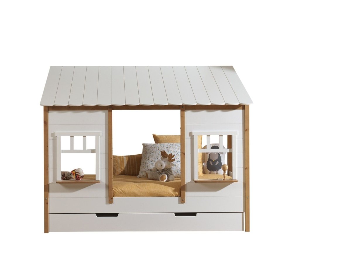 VIPACK - Lit Cabane(05) HOUSEBED 90x200cm Blanc