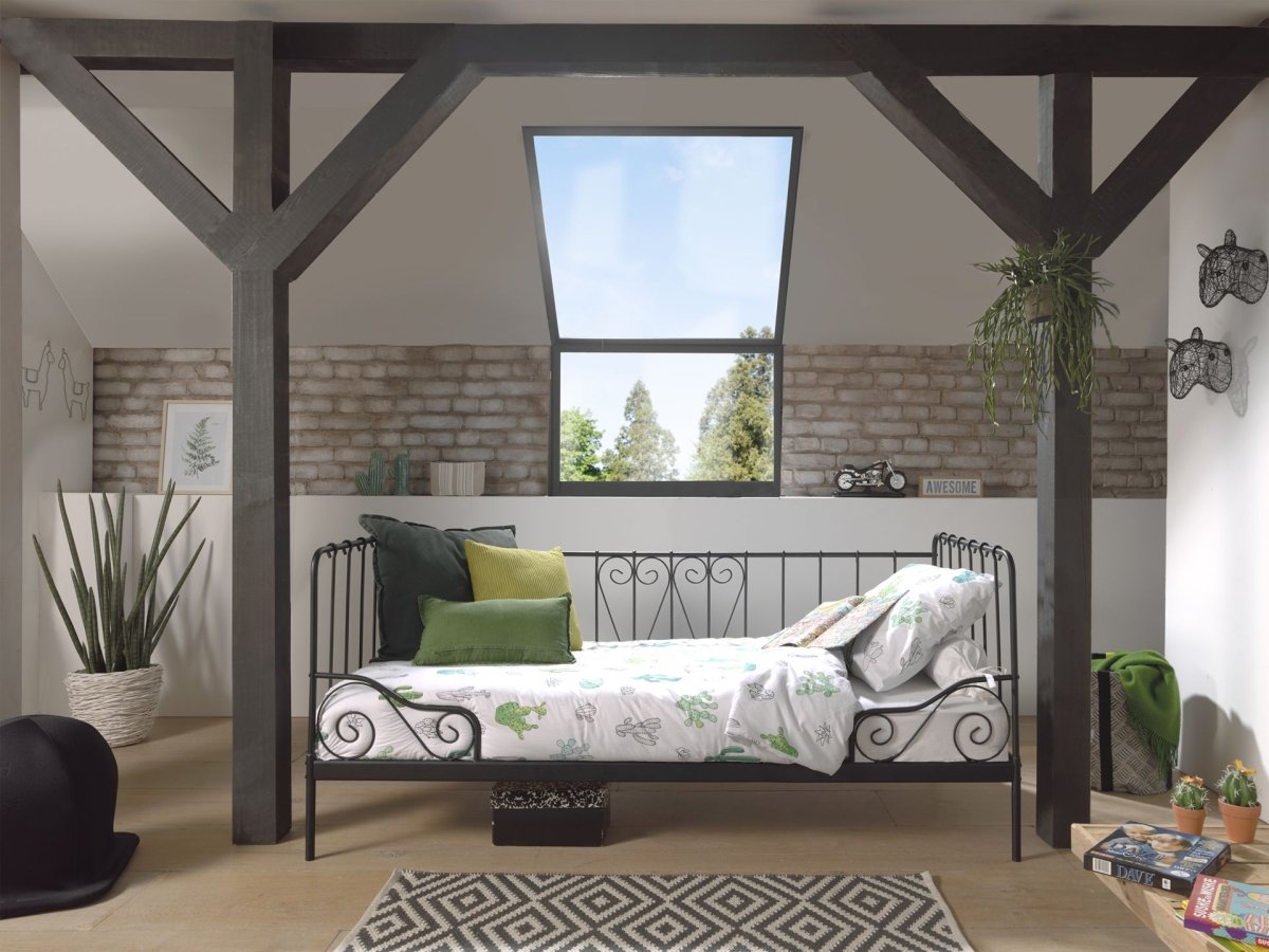 VIPACK - Lit Capitaine ALICE 90x200 cm Noir