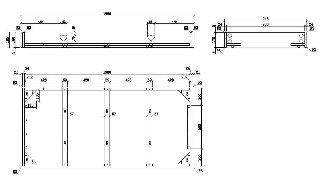 VIPACK - Lit Capitaine AMORI 90 X 200 cm Blanc