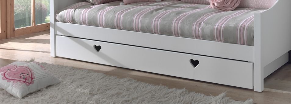 VIPACK - Lit Capitaine AMORI 90 X 200 cm Blanc