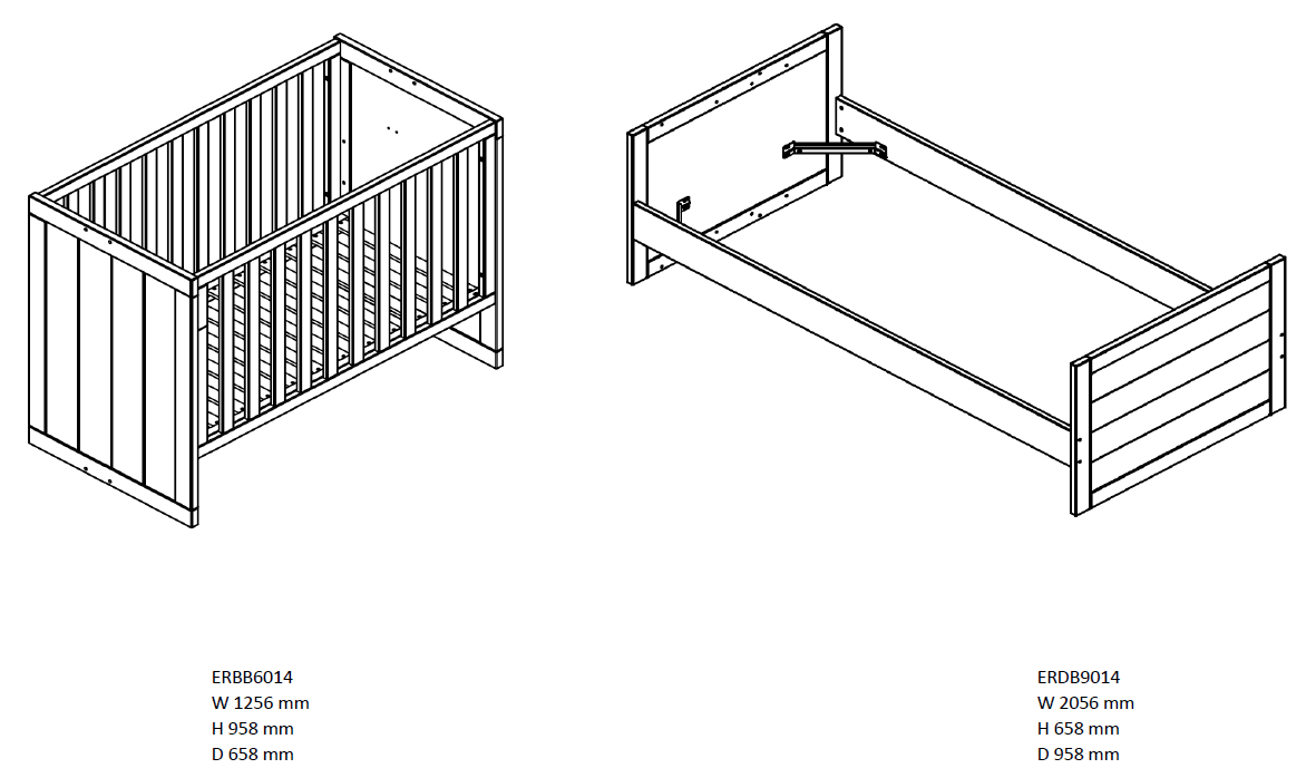 VIPACK - Lit Évolutif ERIK 90x200cm Blanc