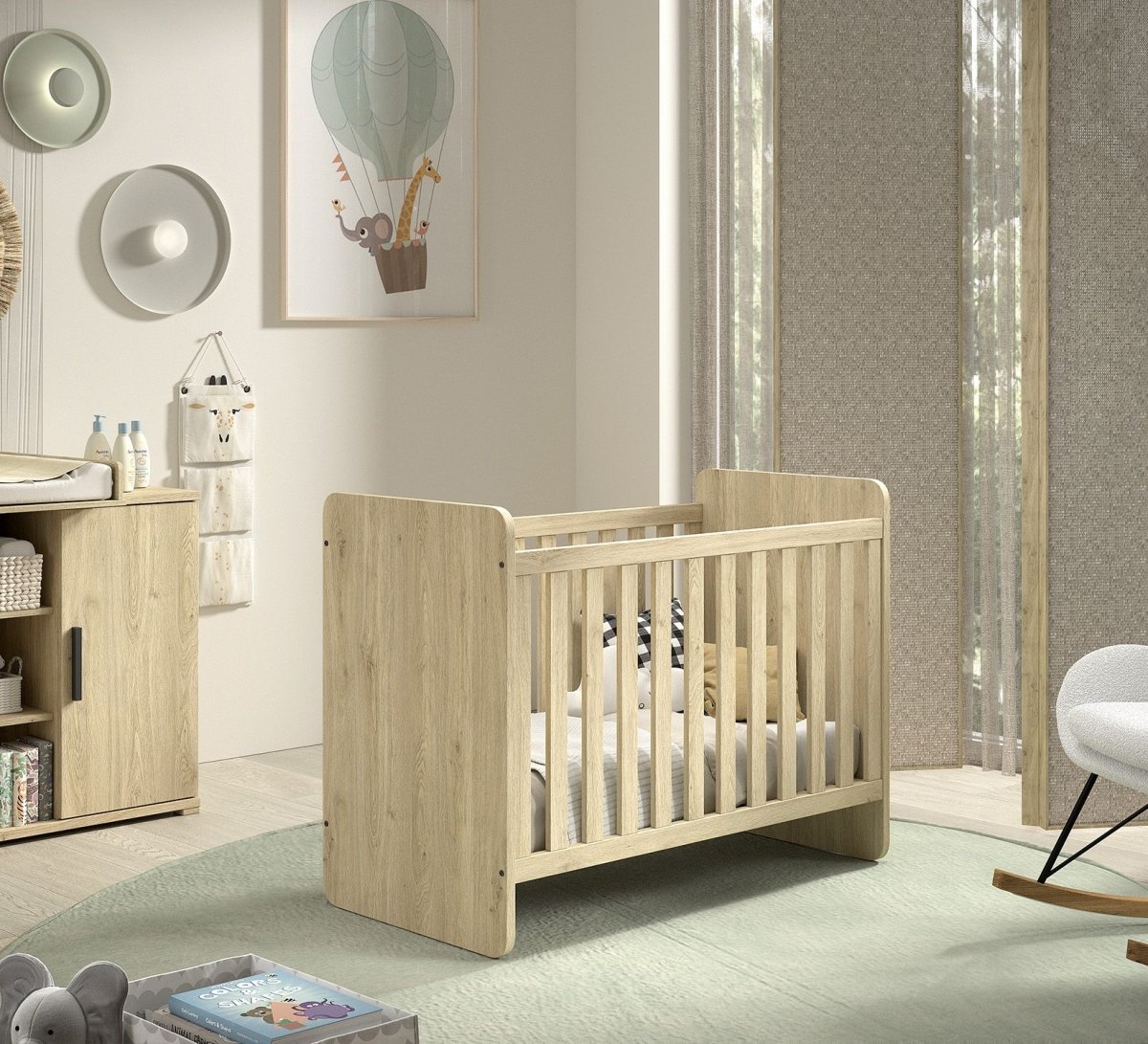 VIPACK - Lit Évolutif SAM 60x120cm + 90x200cm Chêne