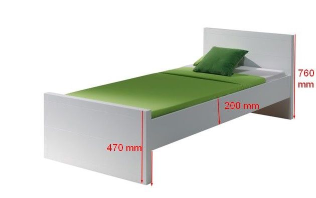 VIPACK - Lit LARA 90 X 200 cm Blanc