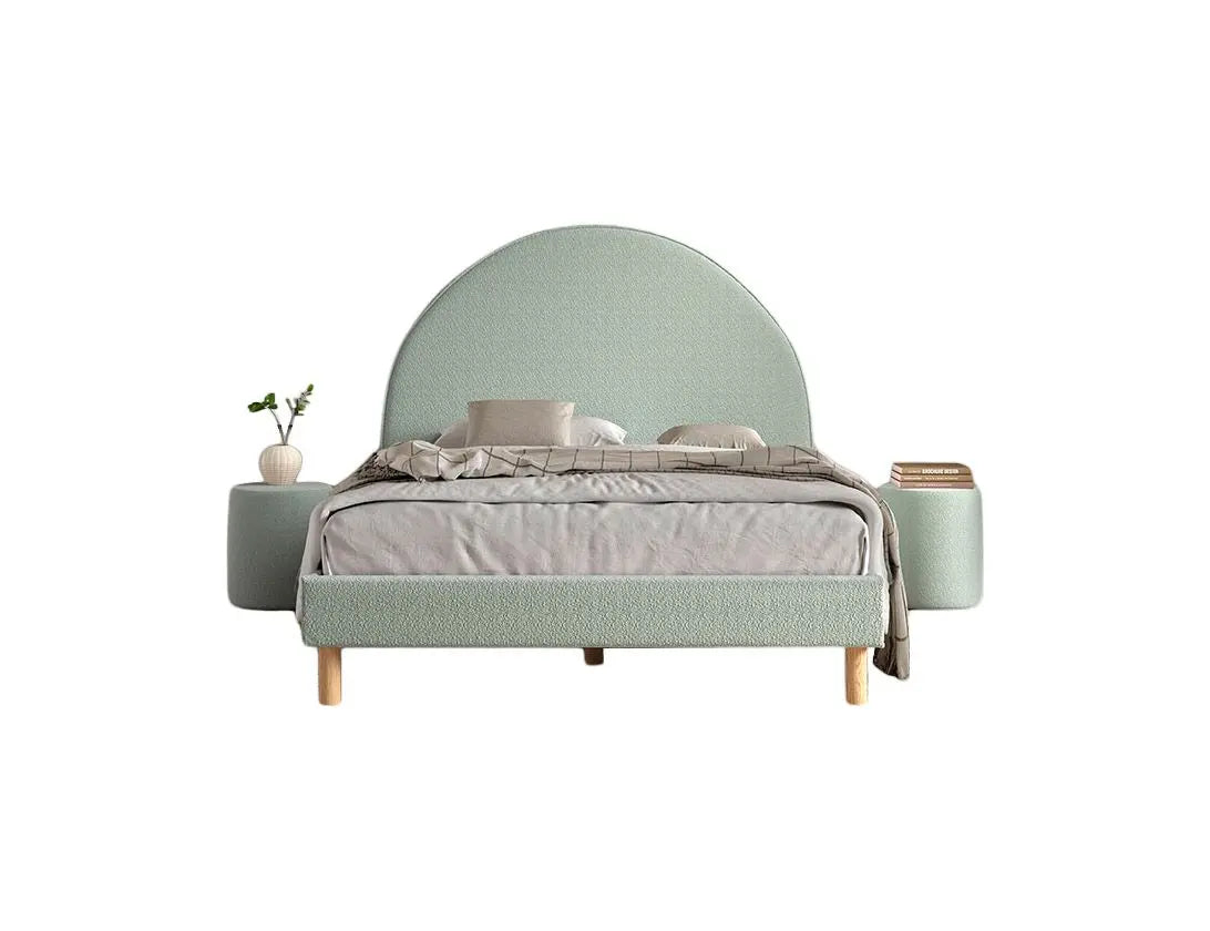 VIPACK - Lit Lune 140 X 200 Cm Vert Boucle