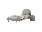 VIPACK - Lit Lune 140 X 200 Cm Vert Boucle