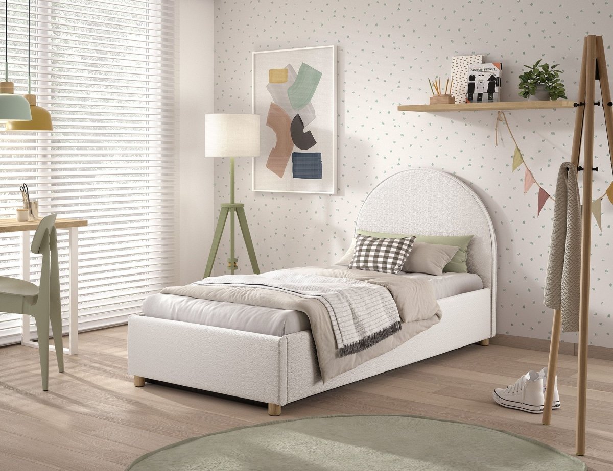 VIPACK - Lit LUNE Stockage 90 X 200 Cm Blanc