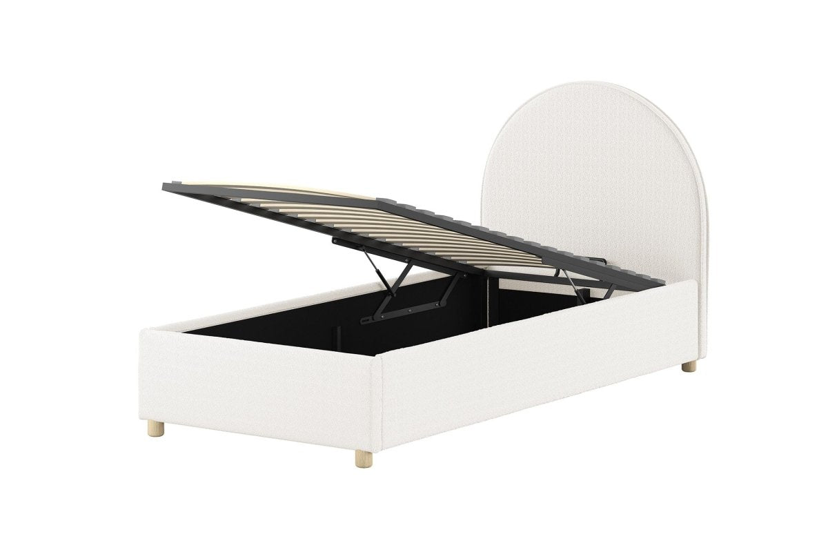 VIPACK - Lit LUNE Stockage 90 X 200 Cm Blanc