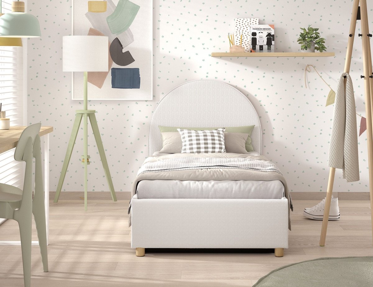 VIPACK - Lit LUNE Stockage 90 X 200 Cm Blanc