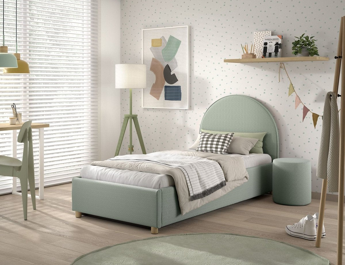 VIPACK - Lit LUNE Stockage 90 X 200 Cm Vert