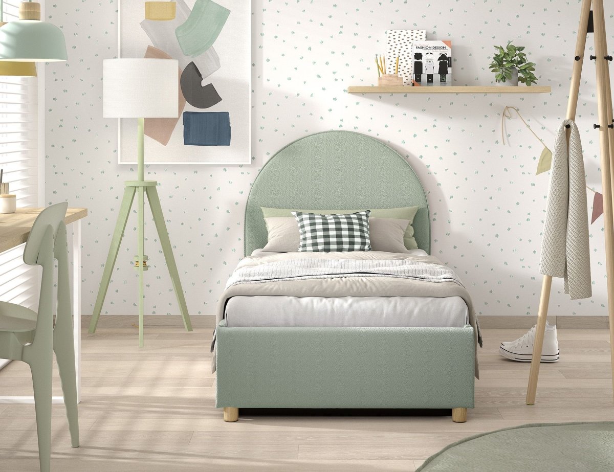 VIPACK - Lit LUNE Stockage 90 X 200 Cm Vert