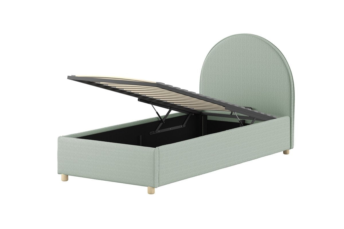 VIPACK - Lit LUNE Stockage 90 X 200 Cm Vert