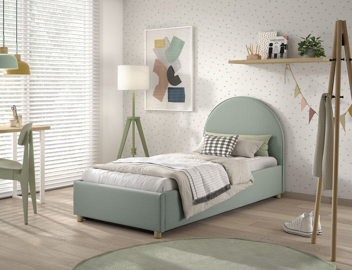 VIPACK - Lit LUNE Stockage 90 X 200 Cm Vert