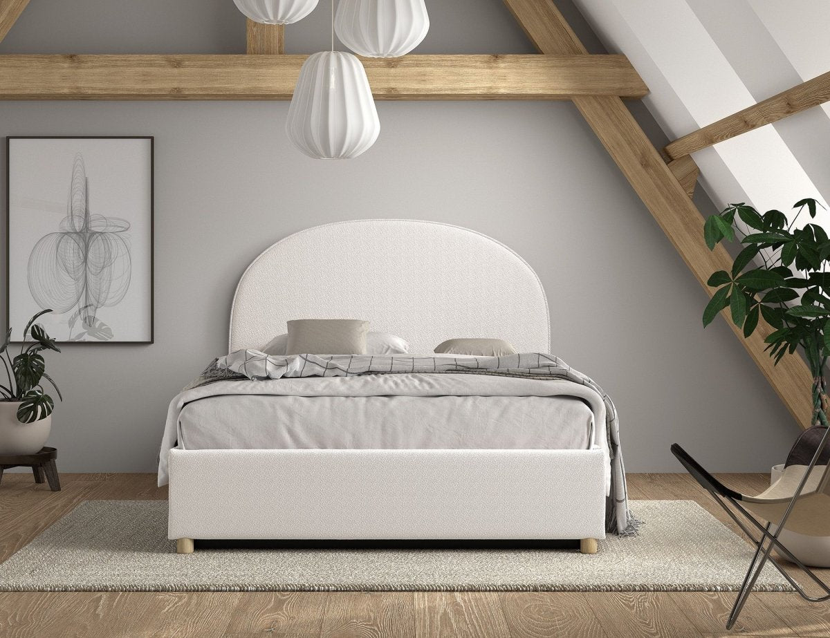 VIPACK - Lit LUNE Stokage 140 X 200 Cm Blanc - Les Petits