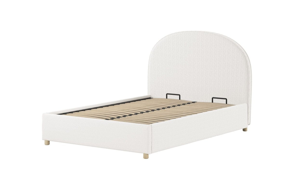 VIPACK - Lit LUNE Stokage 140 X 200 Cm Blanc