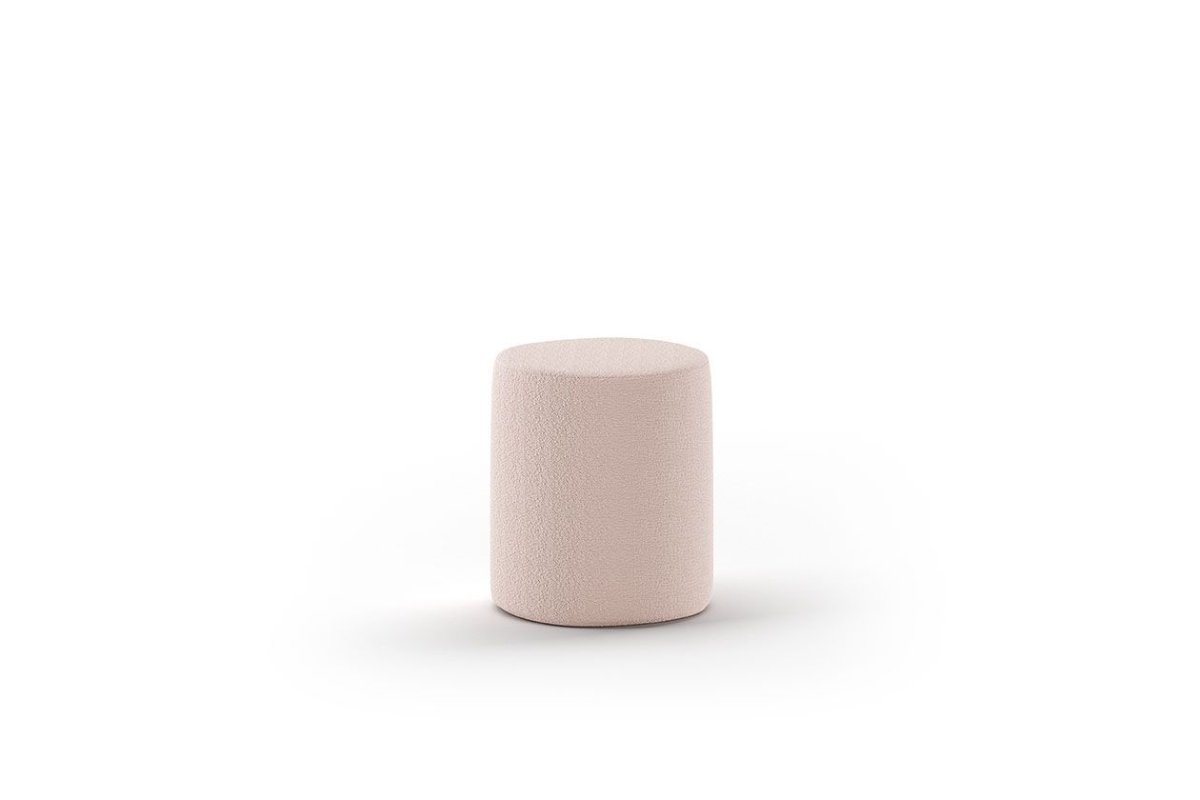 VIPACK - Lit LUNE Stokage 140 X 200 Cm Rose Bouclé