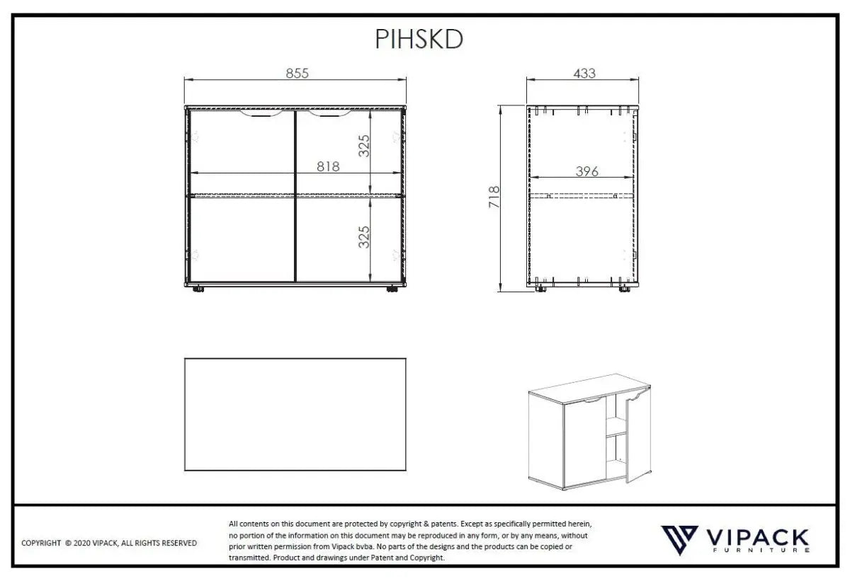 VIPACK - Lit Mezzanine Mi - Hauteur (H 115CM) SCOTT Avec Échelle 90 X 200 cm Blanc