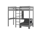Lit Mezzanine PINO Avec Fauteuil 90 X 200 cm Gris VIPACK