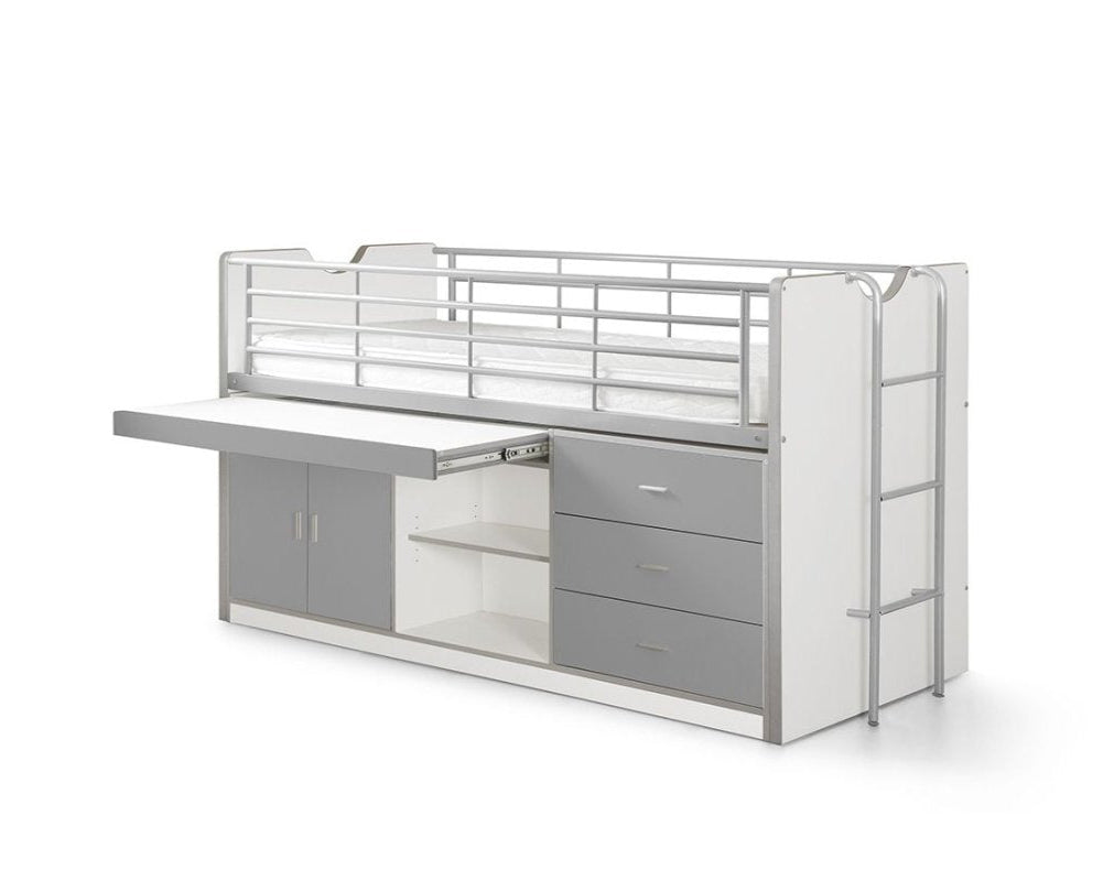 VIPACK - Lit Mi - Hauteur (95) BONNY 90 X 200 Cm Argent