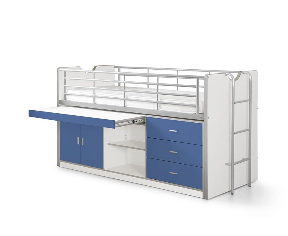 VIPACK - Lit Mi - Hauteur (95) BONNY 90 X 200 Cm Bleu - Les Petits