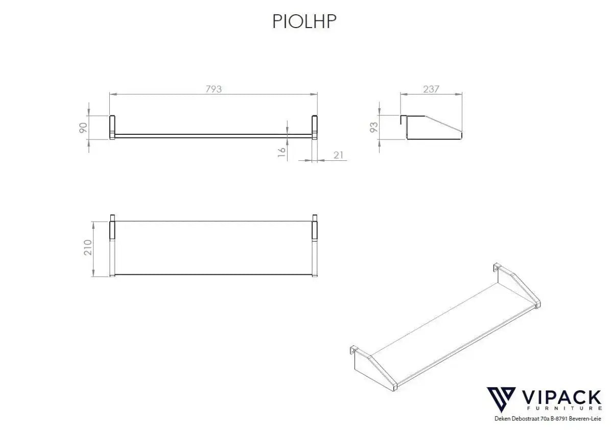 VIPACK - Lit Mi - Hauteur (H 85cm) PINO Avec Toboggan 90 x 200 cm Blanc
