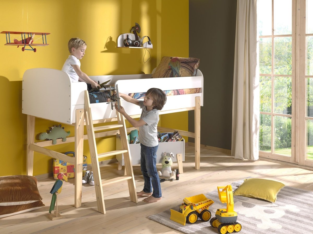 VIPACK - Lit Mi - Hauteur KIDDY 90 X 200 cm Blanc